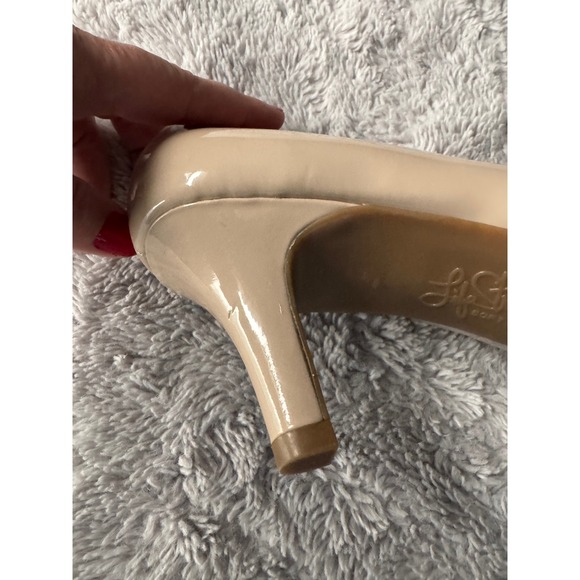 LifeStride Soft System Nude Beige Patent Round Toe Kitten Heel Pumps Womens - Picture 11 of 11